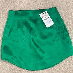 ZARA green mini skirt